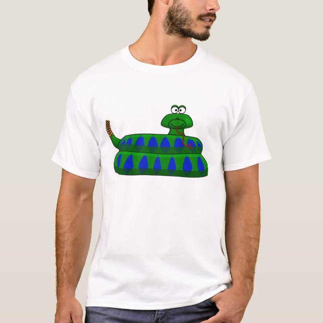 Camisa masculina de cobra de desenho animado (Frente)