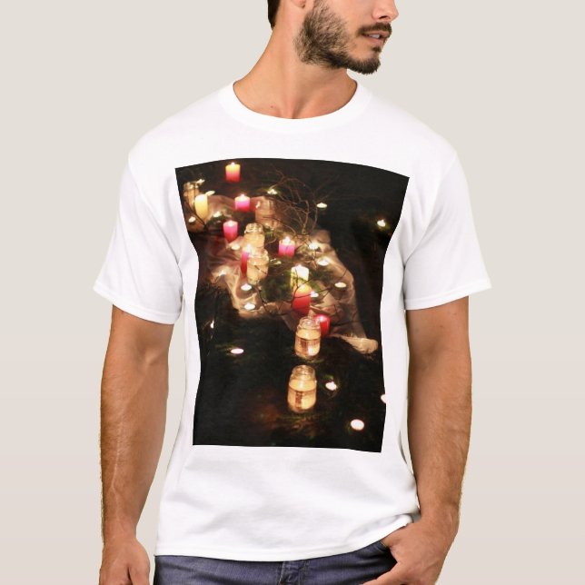Camisa masculina de floresta à luz de velas – Pers (Frente)