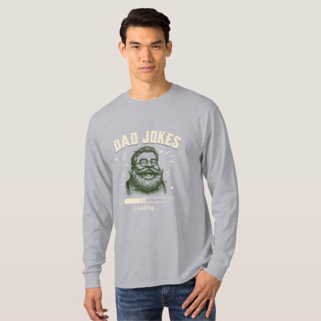 Camisa masculina de manga longa "Piadas ruins" com (Frente Completa)