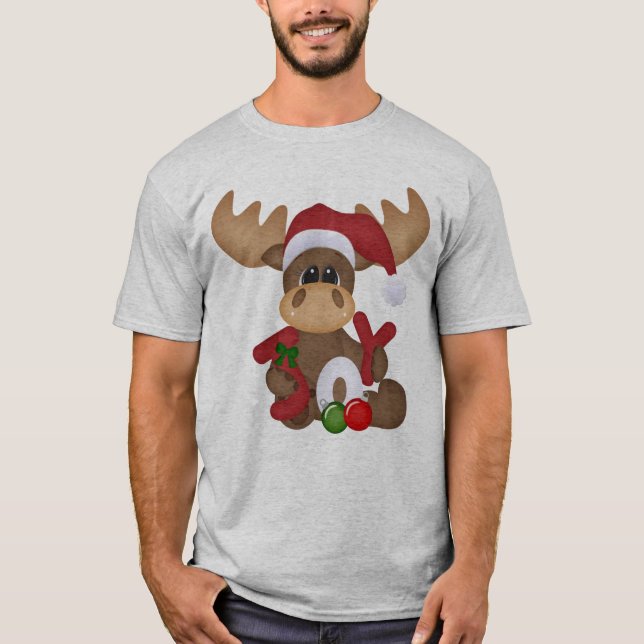 Camisa masculina de Natal Joy Moose (Frente)