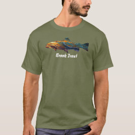 Camisa masculina de pesca com mosca de truta Brook