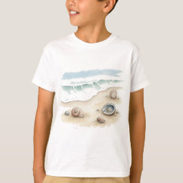 Camisa masculina de tote da praia em aquarela Seas