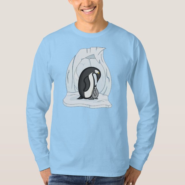 Camisa masculina escura de Davin e Annie os Pingui (Frente)
