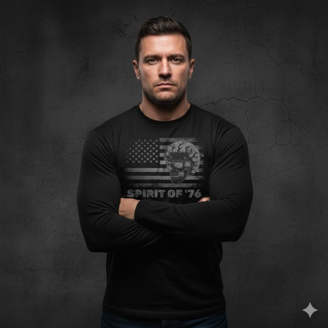 Camisa Masculina Espírito de 76 Caveira de Motoque (Criador carregado)