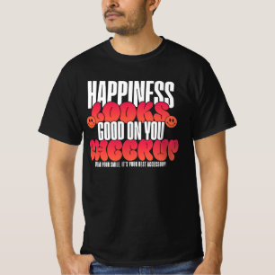CAMISA MASCULINA FELIZ OLHAR PARA CIMA T-SHIRT