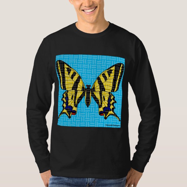 Camisa Masculina Manga Longa Swallowtail (vívida) (Frente)