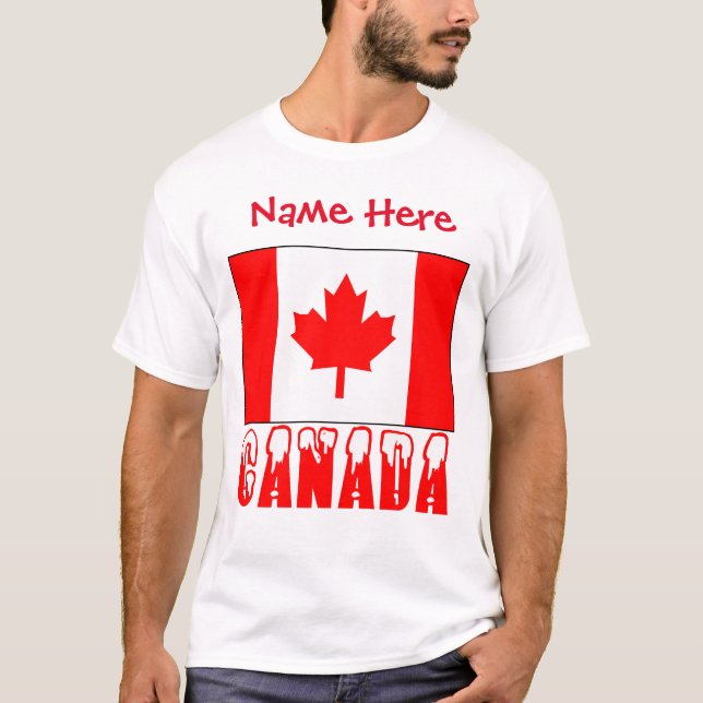 Camisa masculina personalizada da bandeira canaden (Frente)