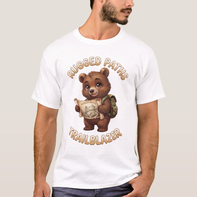 Camisa masculina Rugged Paths Trailblazer Bear Men (Frente)