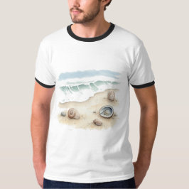 Camisa Masculina Tot de Praia em Aquarela - Concha