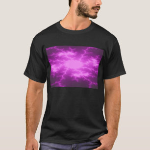 Camisa mega dos homens T do Fractal do relâmpago