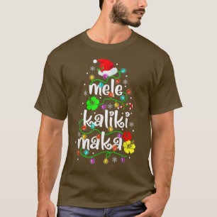 Camisa Mele Kalikimaka Para Mulheres Havaí Havaian