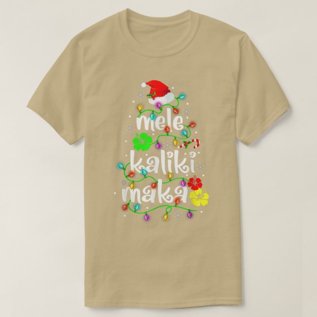 Camisa Mele Kalikimaka Para Mulheres Havaí Havaian (Frente do Design)