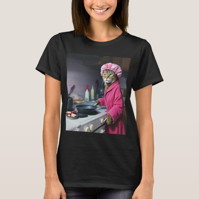 Camisa Meme de Gata Dona de Casa Engraçada Rotativ (Frente)