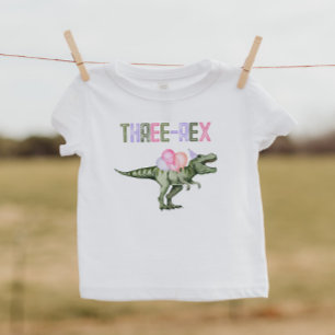Camisa Menina Três-Rex Dinossauro