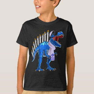 Camisa Menorasaurus Rex T Rex Dinossauro Hanukkah 