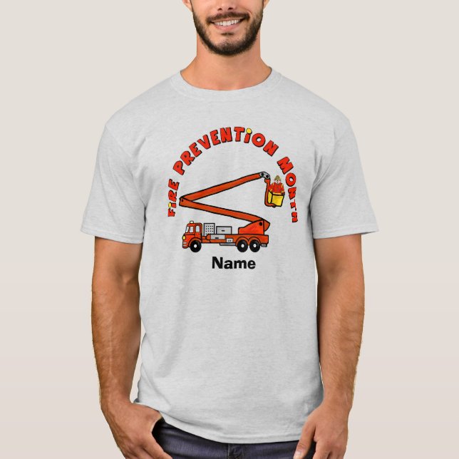 Camisa Mês de Prevenção de Fogo com Caminhão Balde (Frente)