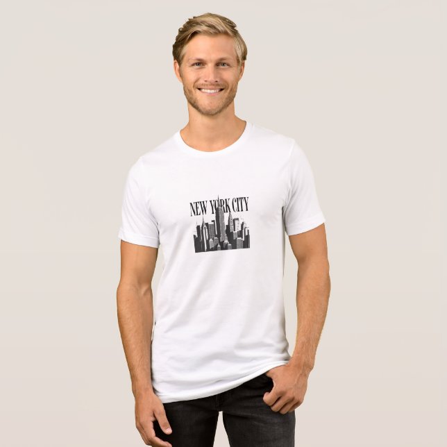 Camisa Minimalista Branca com Silhueta da Cidade d (Frente Completa)