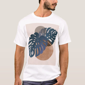 Camisa Minimalista de Folha de Monstera Tropical