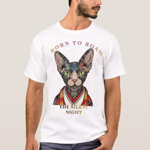 Camisa Minimalista de Gato Preto – Estética Gótica