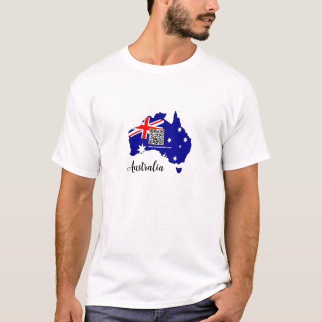 Camisa Moderna QR do Código Austrália, Bandeira au (Frente)