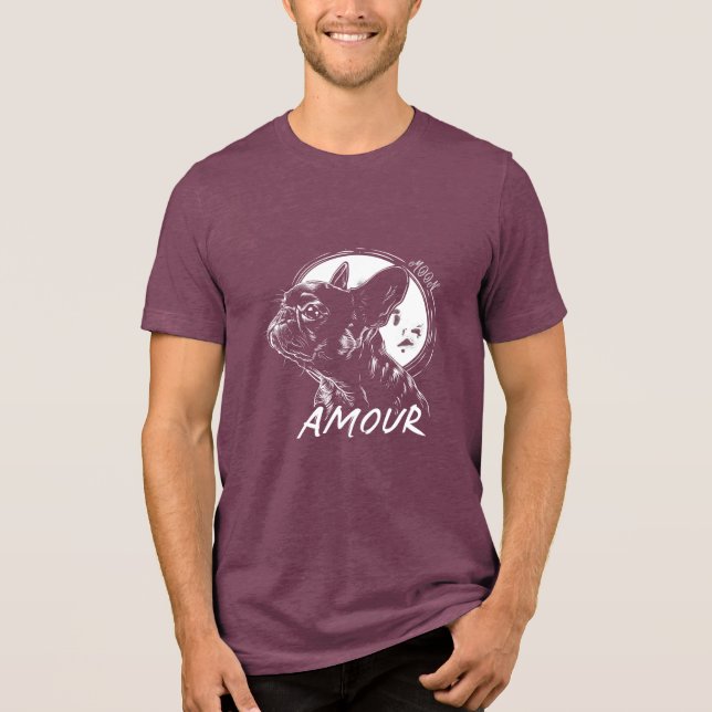 Camisa Moon Dog Amour - Romântico Pet Gótico Franc (Frente)