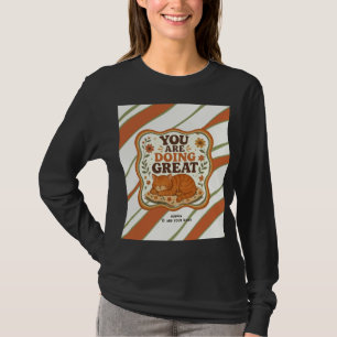 Camisa Motivacional de Gato Laranja Listrado Perso