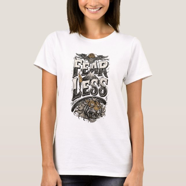 Camisa Motivacional Feminina Fearless Tiger Mounta (Frente)