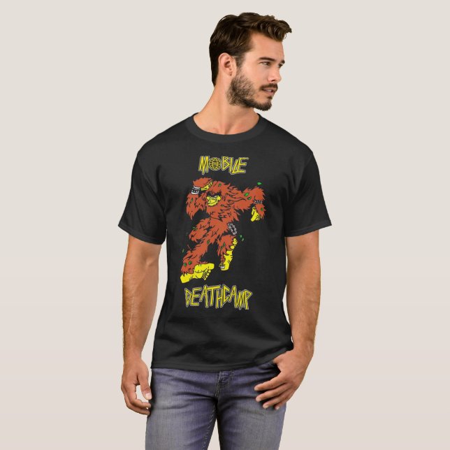 Camisa móvel de Deathcamp "Thrashsquatch" (Frente Completa)