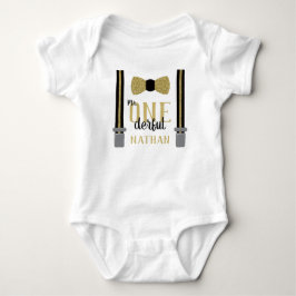 Camisa Mr ONEderful Aniversário em Preto e Dourado
