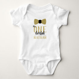 Camisa Mr ONEderful de Aniversário em Preto e Dour