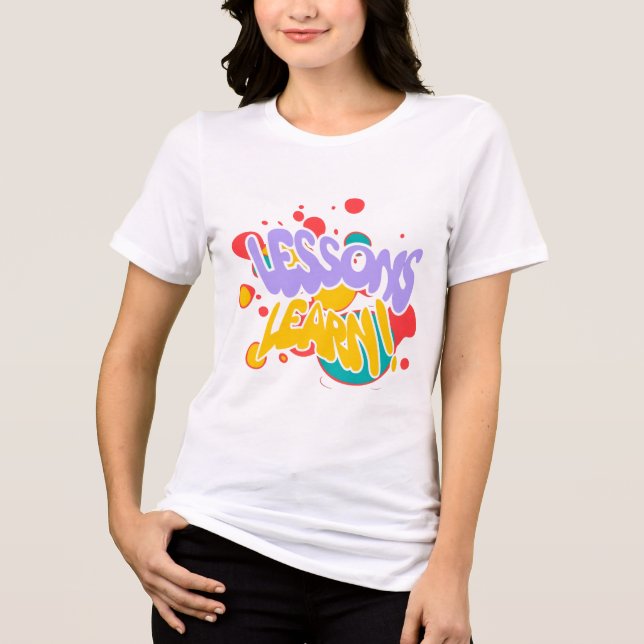 CAMISA MULHER APRENDA COM LIÇÕES DE TINTA SALPICO (Frente)