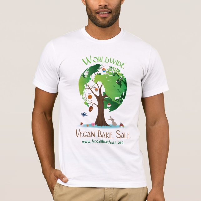 Camisa mundial da venda do assar do Vegan por (Frente)