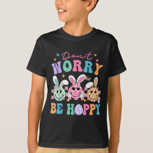 Camisa Não se Preocupe Alegre Sorriso Retro