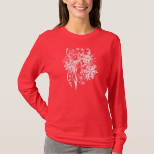Camisa - Natal Bels decorativo & flocos de neve
