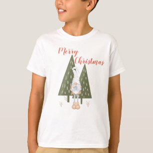 Camisa natalícia Gnome Merry Christmas para menino