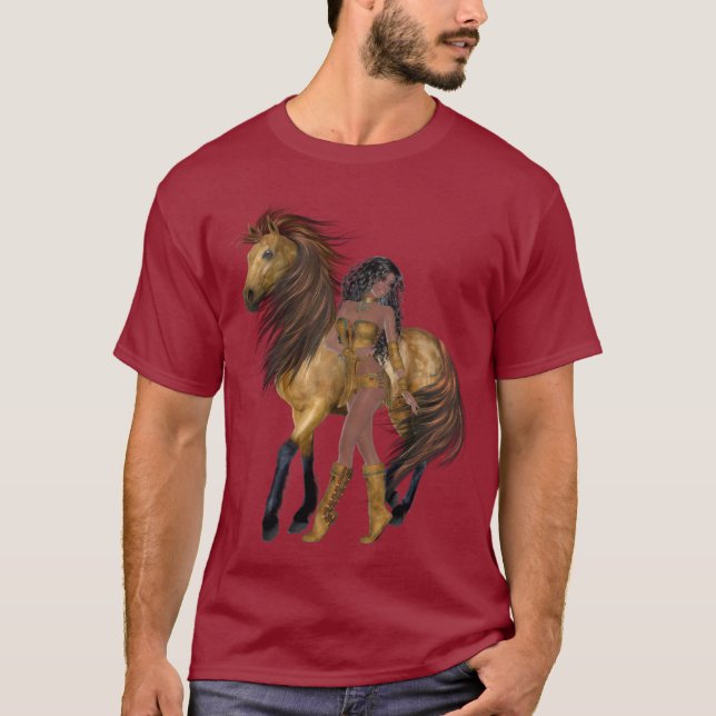 Camisa Nativa da Princesa Americana e Cavalo (Frente)