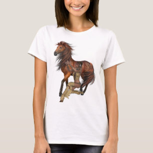 Camisa Nativa da Princesa Americana e Cavalo