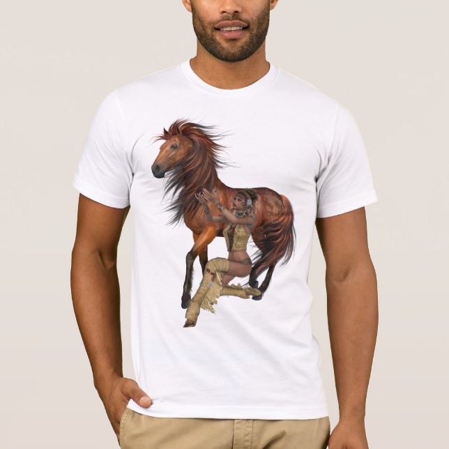 Camisa Nativa da Princesa Americana e Cavalo (Frente)