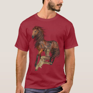 Camisa Nativa da Princesa Americana e Cavalo