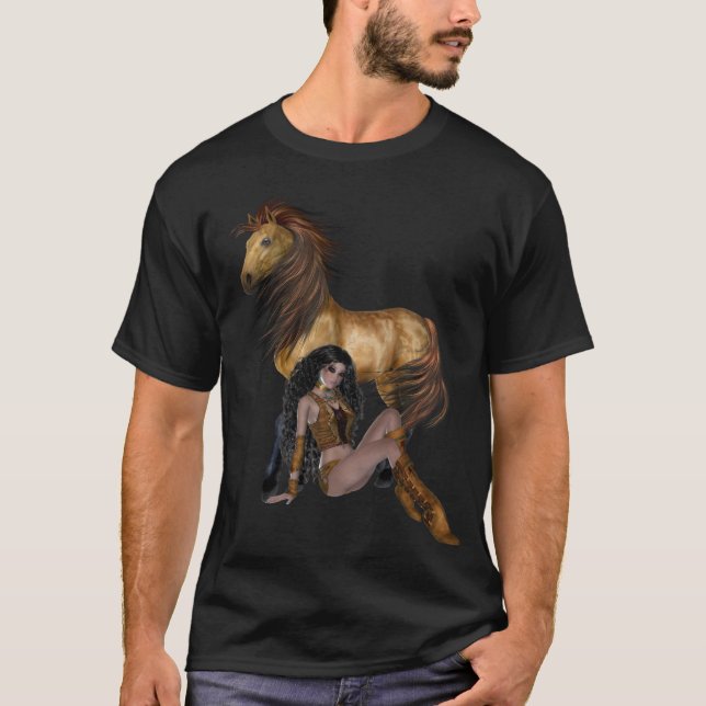 Camisa Nativa da Princesa Americana e Cavalo (Frente)