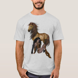 Camisa Nativa da Princesa Americana e Cavalo
