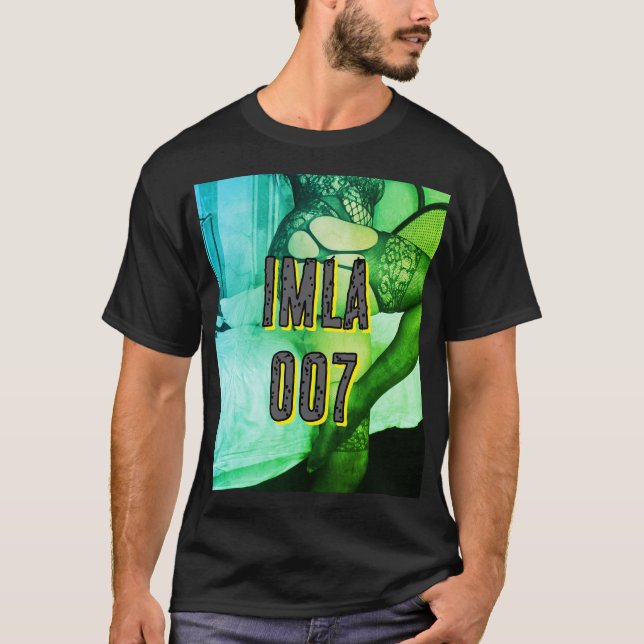 Camisa Negra IMLA 007u com Neon Verde (Frente)