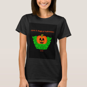 Camisa Negra Mágica de Abóbora Abóbora Mulher