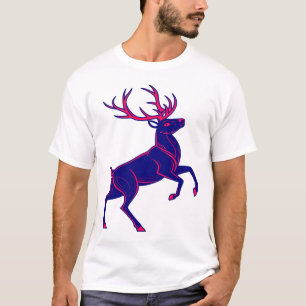 Camisa Neon de Rena de Natal Cyberpunk