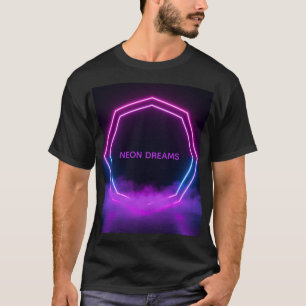 Camisa Neon Dreams Nome Personalizado Retro Anos 8