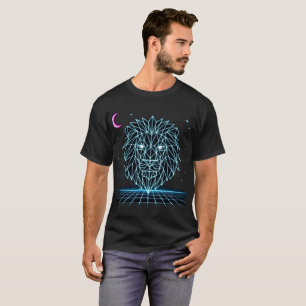 Camisa Neon Lion Synthwave - Retro King Predator T