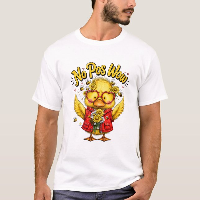 Camisa No Pos Wow Cute Duck | Animal Kawaii Engraç (Frente)