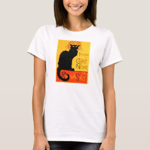 Camisa Noir das senhoras do gato preto do