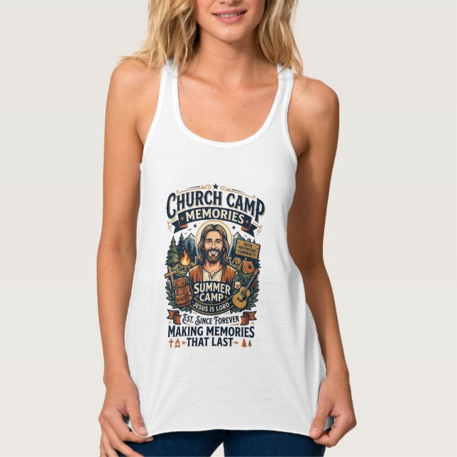 Camisa Nostalgia VBS Jesus Church Camp Baseada na  (Frente)