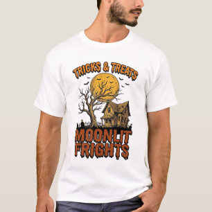Camisa Noturna Árvore Vintage Lua Assombrada de Ha